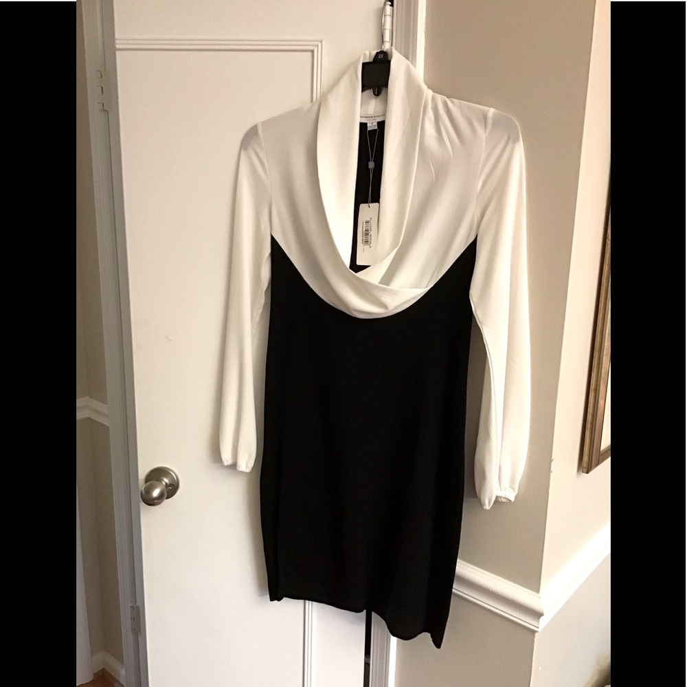 NWT black and white dress by Montreal designer Katherine Barclay size 6